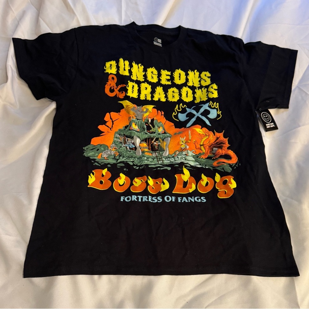 NWT Zumiez Boss Dog Dungeons & Dragons Black Graphic Tee sz L